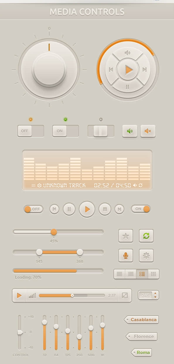 多媒體音樂播放器UI設計 靈感與實用兼?zhèn)涞腜SD素材下載指南